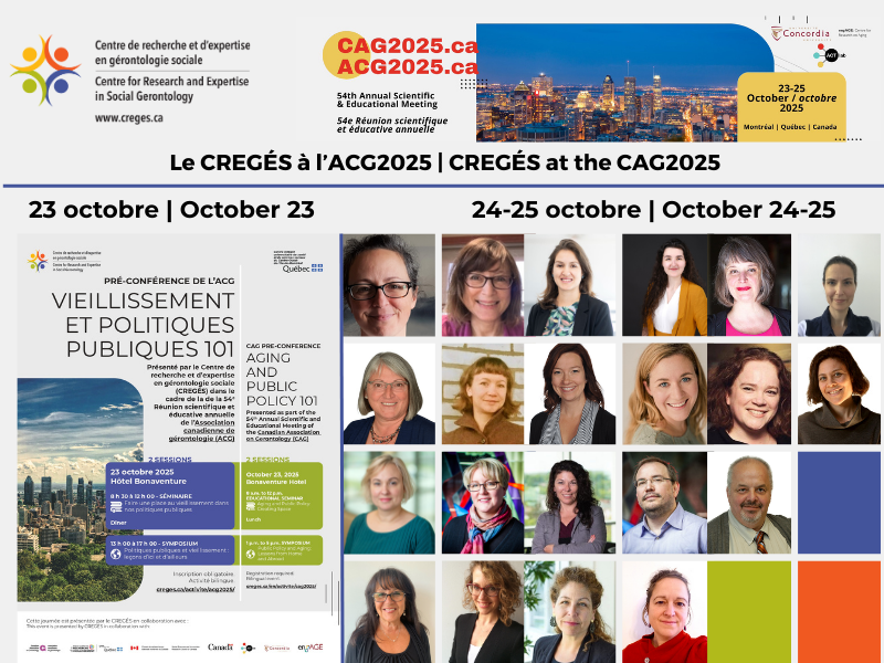 CREGÉS at the 54th Scientific and Educational Meeting of the Canadian Association on Gerontology!